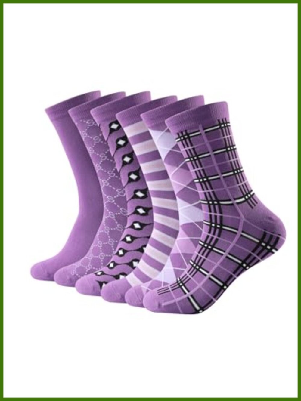 Mens Dress Socks 6 Pack Combed Cotton Moisture Wicking Crew Anti Odor Size 6-14